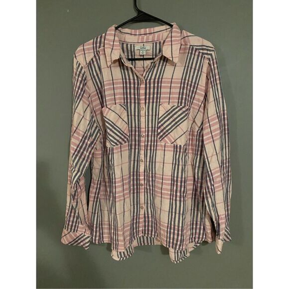 Croft & Barrow Plaid Button Up Top Size 1X - Picture 1 of 4